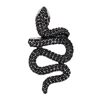 Stainless Steel Animal Pendants, Snake, with rhinestone & blacken, 31x57.50x4mm, Hole:Approx 5x8mm, Sold By PC