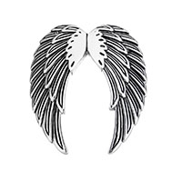 Stainless Steel Pendants, Wing Shape, blacken, 34.50x39x6mm, Hole:Approx 2x3mm, Sold By PC
