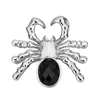 Stainless Steel Animal Pendants with Glass Spider faceted & double-hole original color Approx Sold By PC