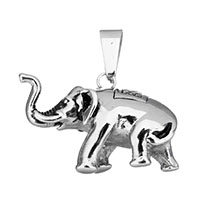 Stainless Steel Animal Pendants Elephant blacken Approx Sold By PC