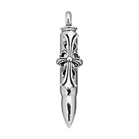 Stainless Steel Bullet Pendant, blacken, 14x65x12mm, Hole:Approx 8mm, Sold By PC