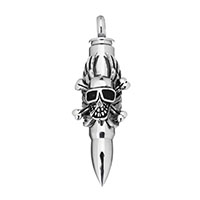Stainless Steel Bullet Pendant, blacken, 20x65x16.50mm, Hole:Approx 8mm, Sold By PC