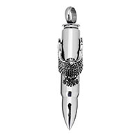 Stainless Steel Bullet Pendant, blacken, 13x65x28.50mm, Hole:Approx 8mm, Sold By PC