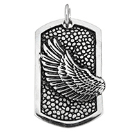 Stainless Steel Pendants, blacken, 31x50x4mm, Hole:Approx 7.5mm, Sold By PC