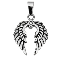 Stainless Steel Pendants, Wing Shape, blacken, 25x32x3.50mm, Hole:Approx 5x10mm, Sold By PC