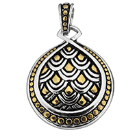 Stainless Steel Pendants, Teardrop, plated, two tone & blacken, 29.50x36x5mm, Hole:Approx 6x8mm, Sold By PC