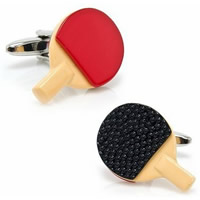 Cufflinks, Brass, with Wood & Resin, Table Tennis Racket, platinum color plated, nickel, lead & cadmium free, 10-20mm, Sold By Pair