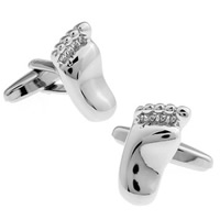 Cufflinks Brass Foot platinum color plated nickel lead & cadmium free 10-20mm Sold By Pair