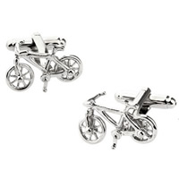 Cufflinks Brass Bike platinum color plated nickel lead & cadmium free 10-20mm Sold By Pair