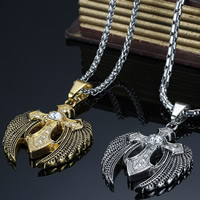 Titanium Steel Pendants Angel Wing Cross plated with rhinestone 45mm Approx 3-5mm Sold By Bag