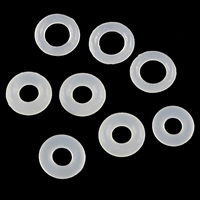 Gummi Sammenkædning Ring, Donut, hvid, 7x1.5mm, Hole:Ca. 4mm, 5000pc'er/Bag, Solgt af Bag