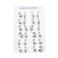 Stainless Steel Huggie Hoop Earring, stardust, original color, 4x12.50x13mm, 12Pairs/Lot, Sold By Lot