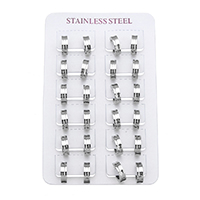Stainless Steel Huggie Hoop Earring, original color, 4x12x13mm, 12Pairs/Lot, Sold By Lot