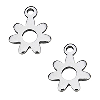 Stainless Steel Flower Pendant, original color, 9x11x1mm, Hole:Approx 1mm, 1000PCs/Lot, Sold By Lot