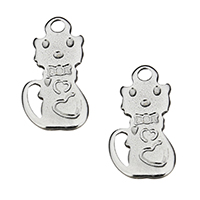 Stainless Steel Animal Pendants, Cat, original color, 6x12x1mm, Hole:Approx 1mm, 1000PCs/Lot, Sold By Lot