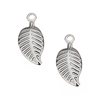 Stainless Steel Pendants Leaf original color Approx 1mm Sold By Lot