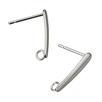 Stainless Steel Earring Stud Component with loop original color 0.8mm Approx 1.5mm Sold By Lot