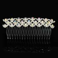 Bridal Decorative Hair Comb, Tibetan Style, silver color plated, for bridal & with rhinestone, lead & cadmium free, 115x50mm, Sold By PC