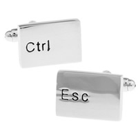 Brass Asymmetric Cufflinks Rectangle platinum color plated with letter pattern & enamel nickel lead & cadmium free 10-20mm Sold By Pair