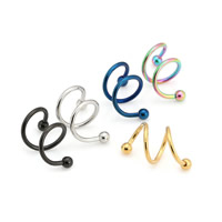Stainless Steel Curved Barbell, plated, mixed colors, 1.2mm, 3mm, 50PCs/Lot, Sold By Lot