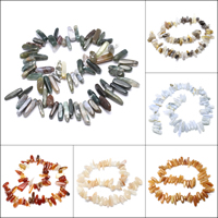 Perles bijoux en pierres gemmes, pierre gemme, pepite, différents matériaux pour le choix, 7x18x4mm-8x27x7mm, Trou:Environ 1mm, Environ 70PC/brin, Vendu par Environ 15.5 pouce brin