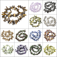 Gemstone Chips, different materials for choice, 5x13x4mm-8x30x8mm, Hole:Approx 1mm, Approx 70PCs/Strand, Sold Per Approx 15.5 Inch Strand