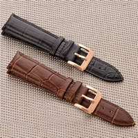 Watch Bands Cowhide stainless steel pin buckle rose gold color plated nickel lead & cadmium free Sold By Lot