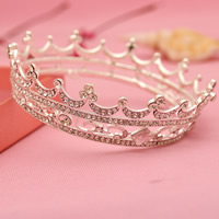 Bridal Tiaras Zinc Alloy with Crystal Crown silver color plated for bridal & faceted & with rhinestone lead & cadmium free 140mm Sold By Bag