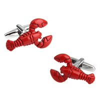 Cufflinks Brass Lobster platinum color plated with painted nickel lead & cadmium free 10-20mm Sold By Pair