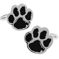 Cufflinks Brass Bear Paw platinum color plated enamel nickel lead & cadmium free 10-20mm Sold By Pair