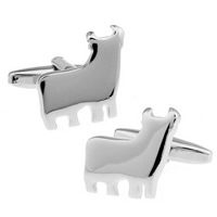 Cufflinks Brass Bull platinum color plated nickel lead & cadmium free 10-20mm Sold By Pair