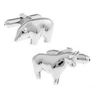 Brass Asymmetric Cufflinks platinum color plated nickel lead & cadmium free 10-20mm Sold By Pair