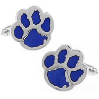 Cufflinks Brass Bear Paw platinum color plated enamel nickel lead & cadmium free 10-20mm Sold By Pair