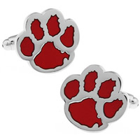 Cufflinks, Brass, Bear Paw, platinum color plated, enamel, nickel, lead & cadmium free, 10-20mm, Sold By Pair