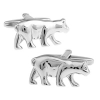 Cufflinks Brass Polar Bear platinum color plated nickel lead & cadmium free 10-20mm Sold By Pair