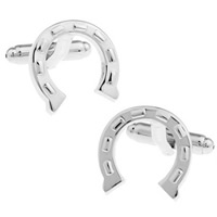 Cufflinks Brass Horseshoes platinum color plated nickel lead & cadmium free 10-20mm Sold By Pair