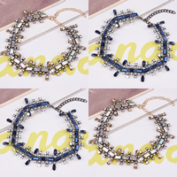 Rhinestone Choker Zinc Alloy with Crystal with 3.9lnch extender chain plated for woman & faceted & with rhinestone nickel lead & cadmium free 33mm Sold Per Approx 11.8 Inch Strand
