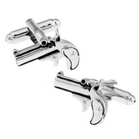 Cufflinks Brass Gun antique silver color plated nickel lead & cadmium free 10-20mm Sold By Pair