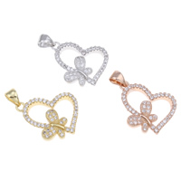 Cubic Zirconia Micro Pave Brass Pendant Heart plated micro pave cubic zirconia nickel lead & cadmium free Approx Sold By PC