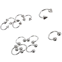 316L Cruach dhosmálta Body Piercing Set Jewelry, unisex & measctha, dath bunaidh, 3mm-4mm, 20ríomhairí pearsanta/Lot, Díolta De réir Lot