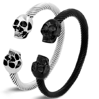 Men Bracelet Titanium Steel Skull plated for man & blacken Inner Approx 55mm Length Approx 6.8 Inch Sold By Lot