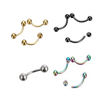 Stainless Steel Lip Ring, 316L Stainless Steel, plated, mixed colors, 10x1mm, 3mm, 20PCs/Lot, Sold By Lot