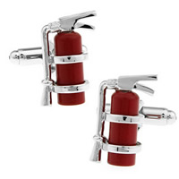 Cufflinks Brass Fire Extinguisher platinum color plated with painted nickel lead & cadmium free 10-20mm Sold By Pair