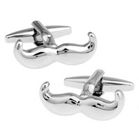 Cufflinks, Brass, Mustache, platinum color plated, nickel, lead & cadmium free, 10-20mm, Sold By Pair