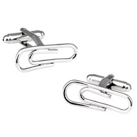 Cufflinks, Brass, Paper Clip, platinum color plated, nickel, lead & cadmium free, 10-20mm, Sold By Pair