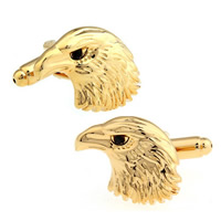 Cufflinks Brass Eagle gold color plated enamel nickel lead & cadmium free 10-20mm Sold By Pair