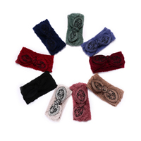 Stirnband, Wolle, mit Polyester, Schleife, elastisch, gemischte Farben, 210x100mm, Länge:ca. 16.5 ZollInch, 10PCs/Menge, verkauft von Menge