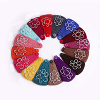 Stirnband, Wolle, Blume, elastisch, gemischte Farben, 430x125mm, Länge:ca. 17 ZollInch, 10PCs/Menge, verkauft von Menge