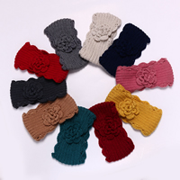 Stirnband, Wolle, Blume, elastisch, gemischte Farben, 210x100mm, Länge:ca. 16.5 ZollInch, 10PCs/Menge, verkauft von Menge