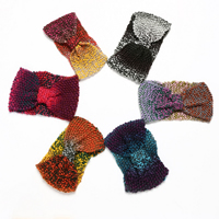 Stirnband, Wolle, Schleife, elastisch, gemischte Farben, 200x100mm, Länge:ca. 15.5 ZollInch, 10PCs/Menge, verkauft von Menge
